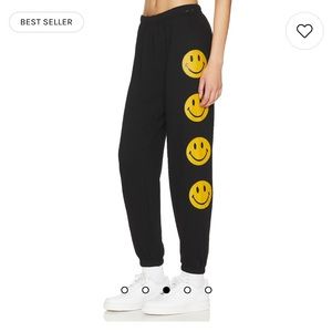 Aviator Nation Black Smiley Sweatpants